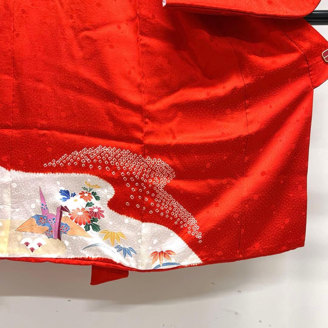子供用着物 七五三 金彩 絞り 折り鶴 蹴鞠 牡丹 四季花模様 着物 106tz