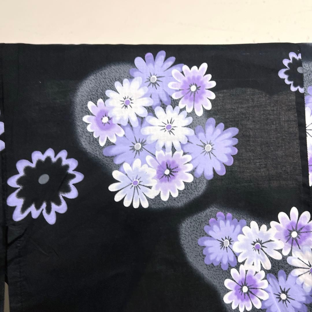 浴衣　洗える着物　黒地　菊花　花模様　着物　105tz ☆ 浴衣 洗える着物 黒地 菊花 花模様 着物 105tz ☆ 【公式通販】