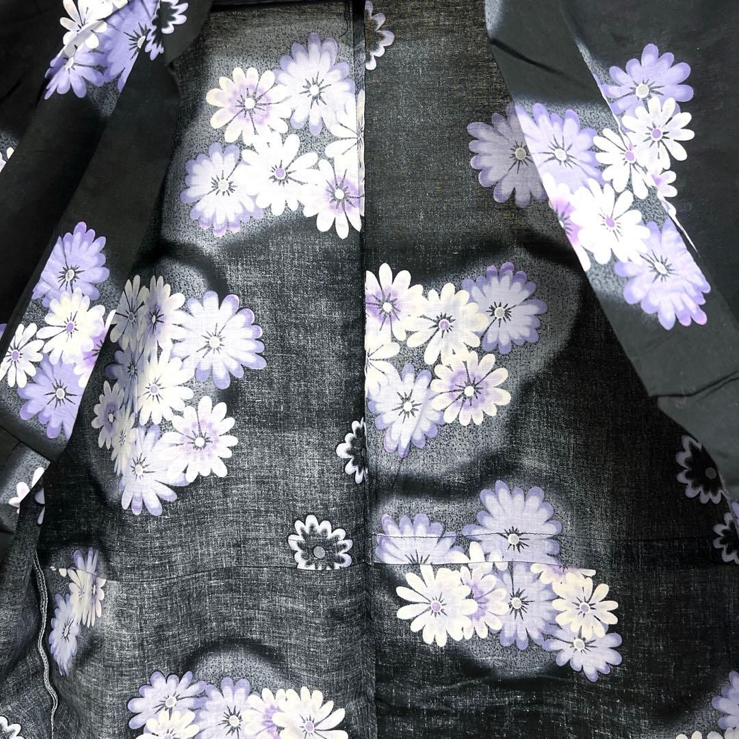浴衣　洗える着物　黒地　菊花　花模様　着物　105tz ☆ 浴衣 洗える着物 黒地 菊花 花模様 着物 105tz ☆ 【公式通販】