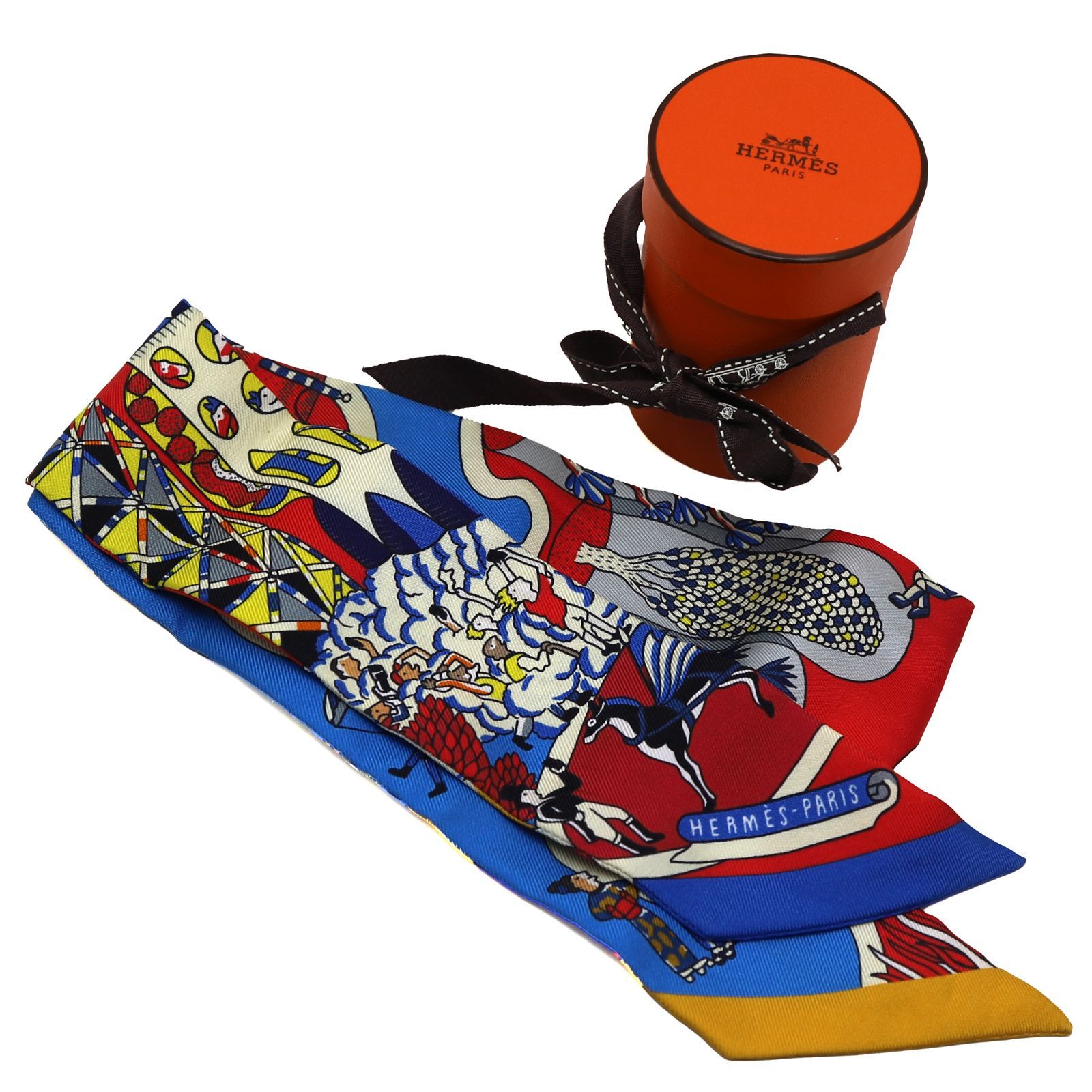 エルメス　ツイリー　万国博覧会　レッド　マルチカラー　スカーフ エルメス ツイリー 万国博覧会 レッド マルチカラー スカーフ