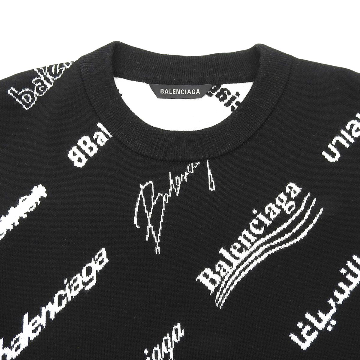 BALENCIAGA 　ロゴマニア オールオーバー ニット セーター BALENCIAGA(バレンシアガ) ロゴマニア オールオーバーニット セーター