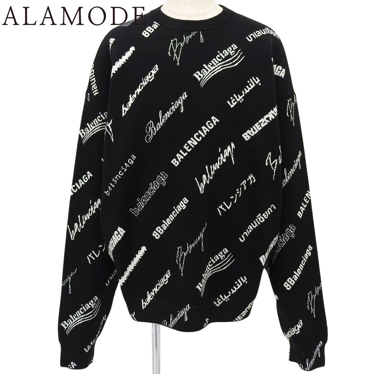 BALENCIAGA 　ロゴマニア オールオーバー ニット セーター BALENCIAGA(バレンシアガ) ロゴマニア オールオーバーニット セーター