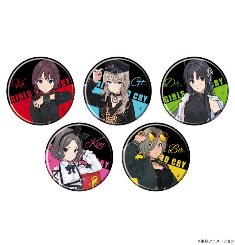 ガールズバンドクライ』缶バッジ 01/版権イラスト 全5種コンプリート