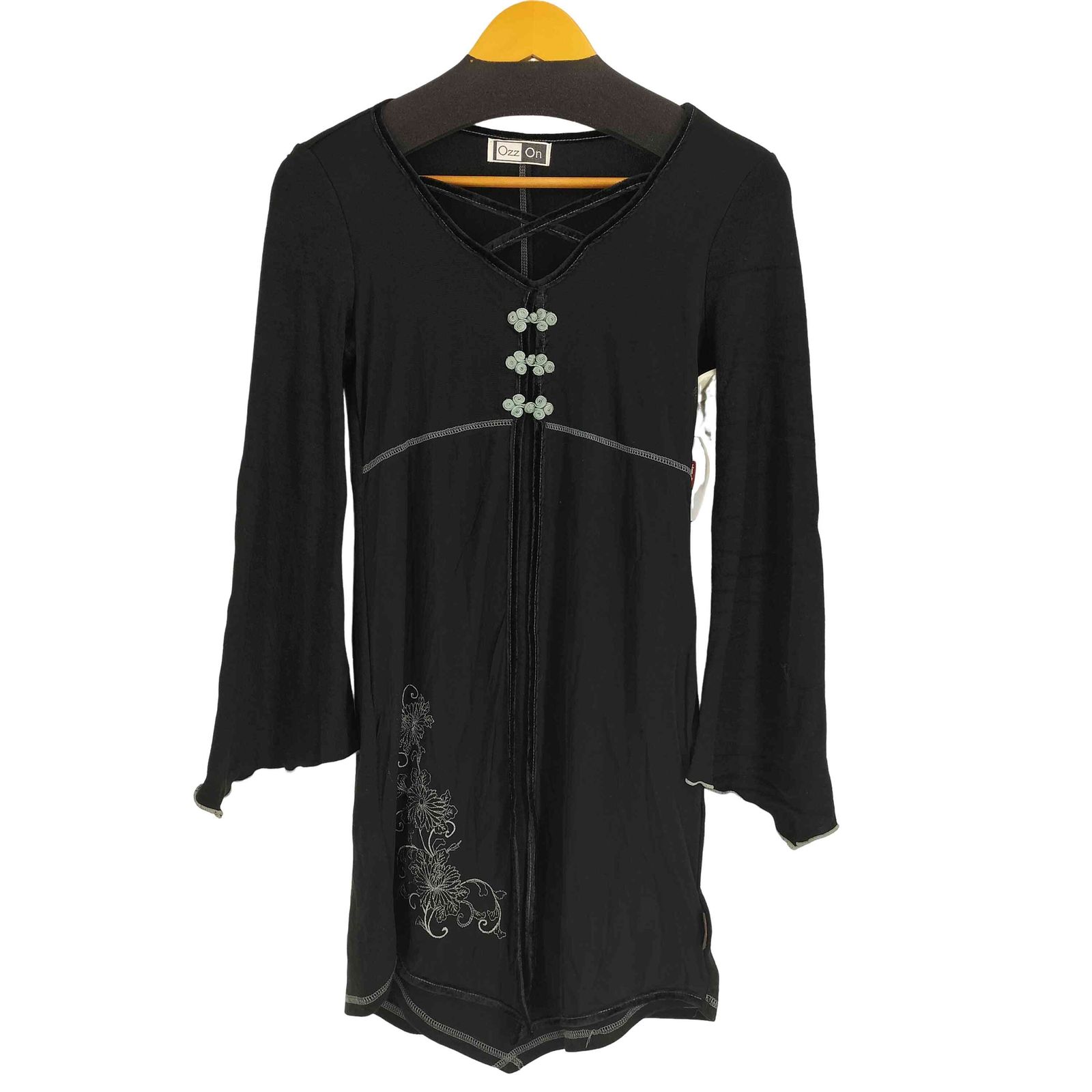 オッズオネスト OZZ ONESTE 中華デザイン ニット切替 刺繍チュニック