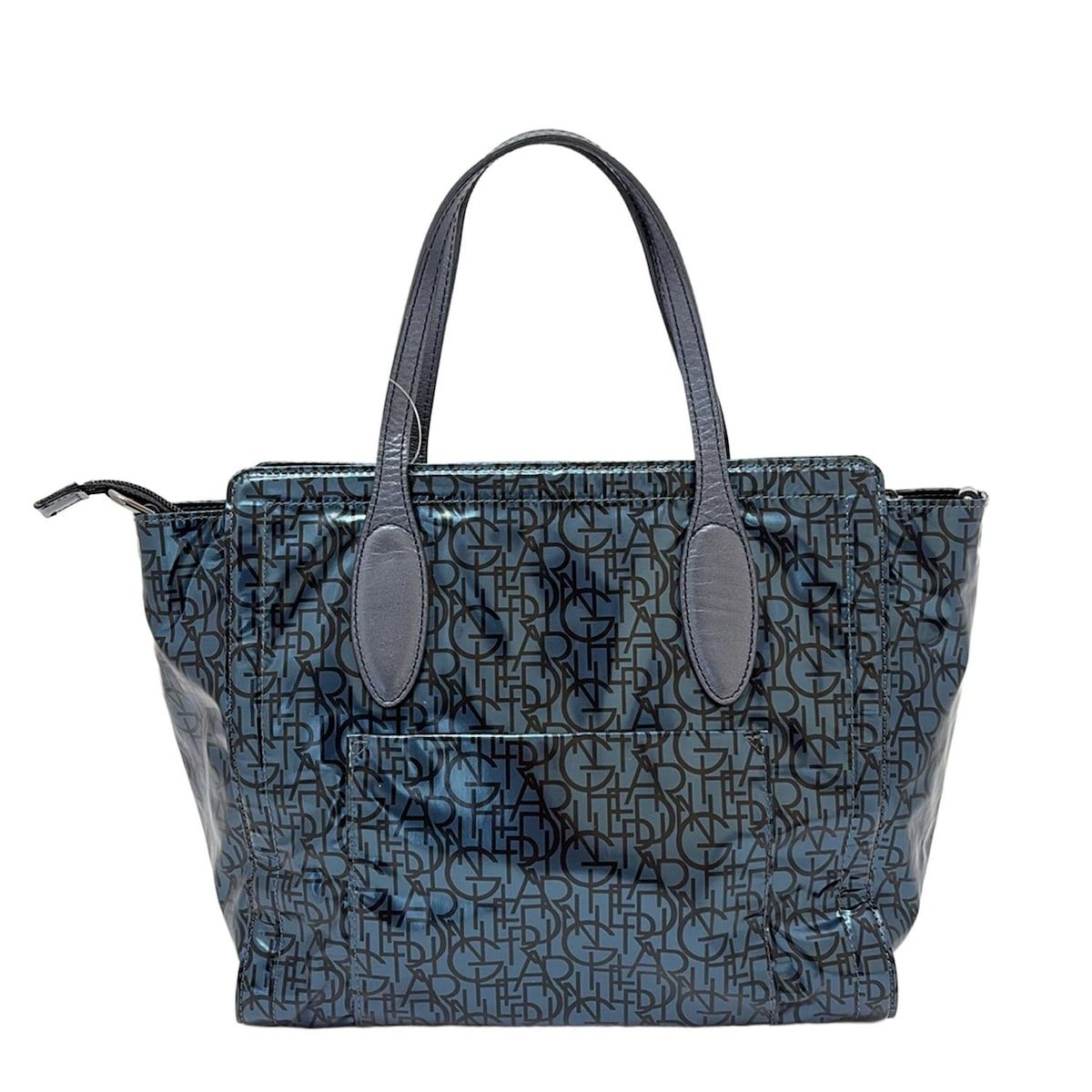 GHERARDINI(ゲラルディーニ) ハンドバッグ美品 - ブルー×黒 レザー