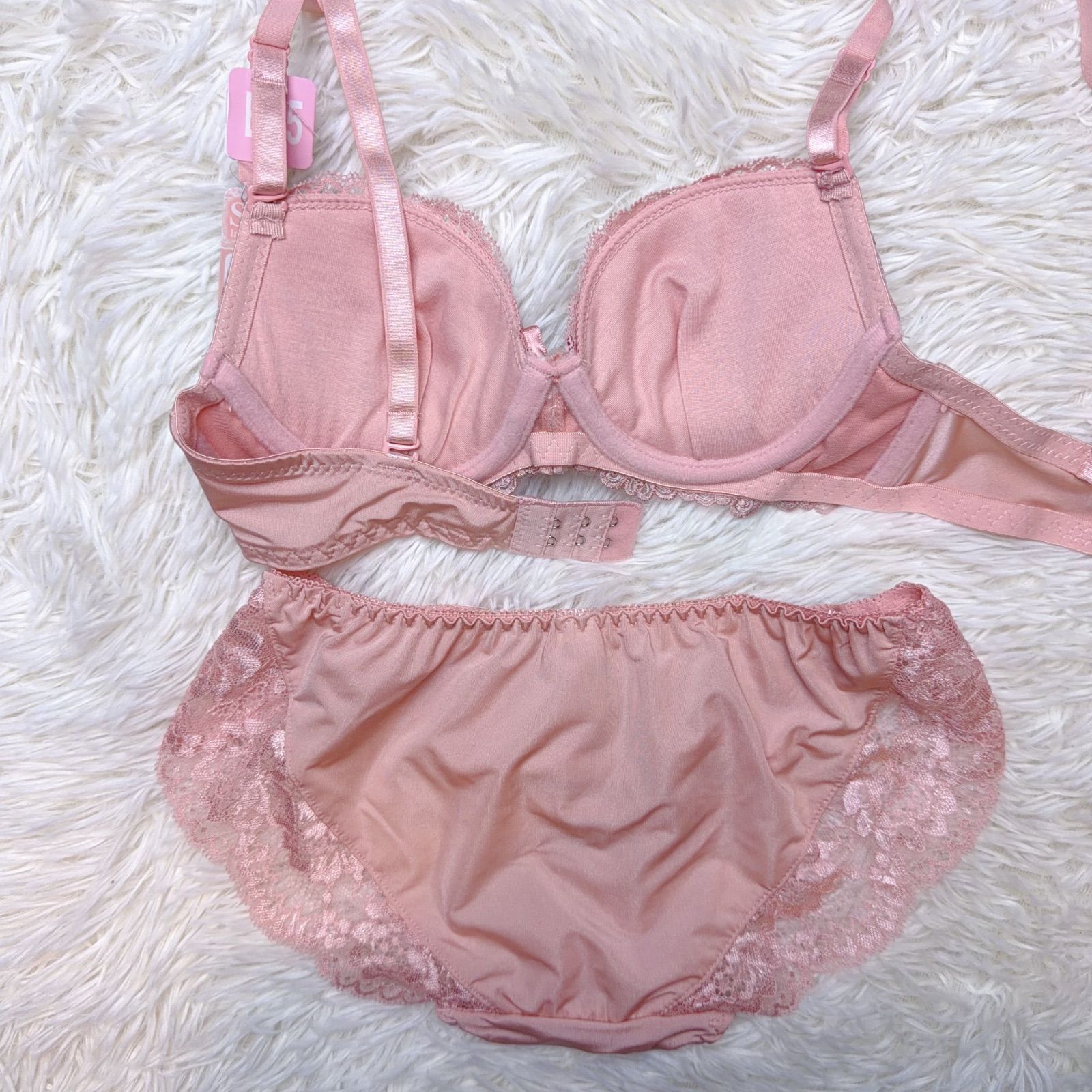 サテン　ピンクB65 C65 C70M ブラ選択エメフィール　ブラショーツセット エメフィール♡aimerfeel サテンブルー ブラショーツセット C70M