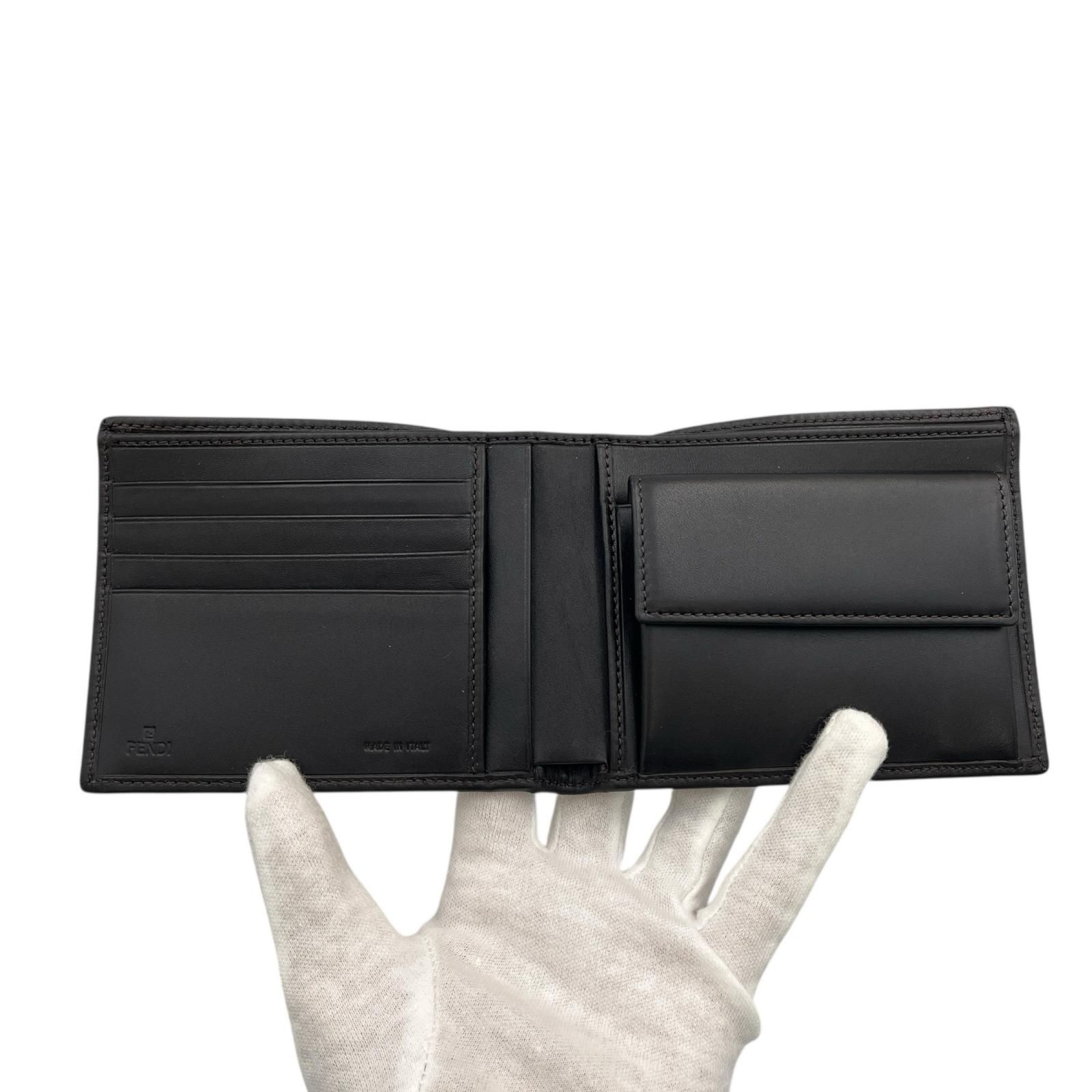 フェンディ FENDI 二つ折り財布 FFロゴ ズッカ ブラウン メンズ - メルカリ