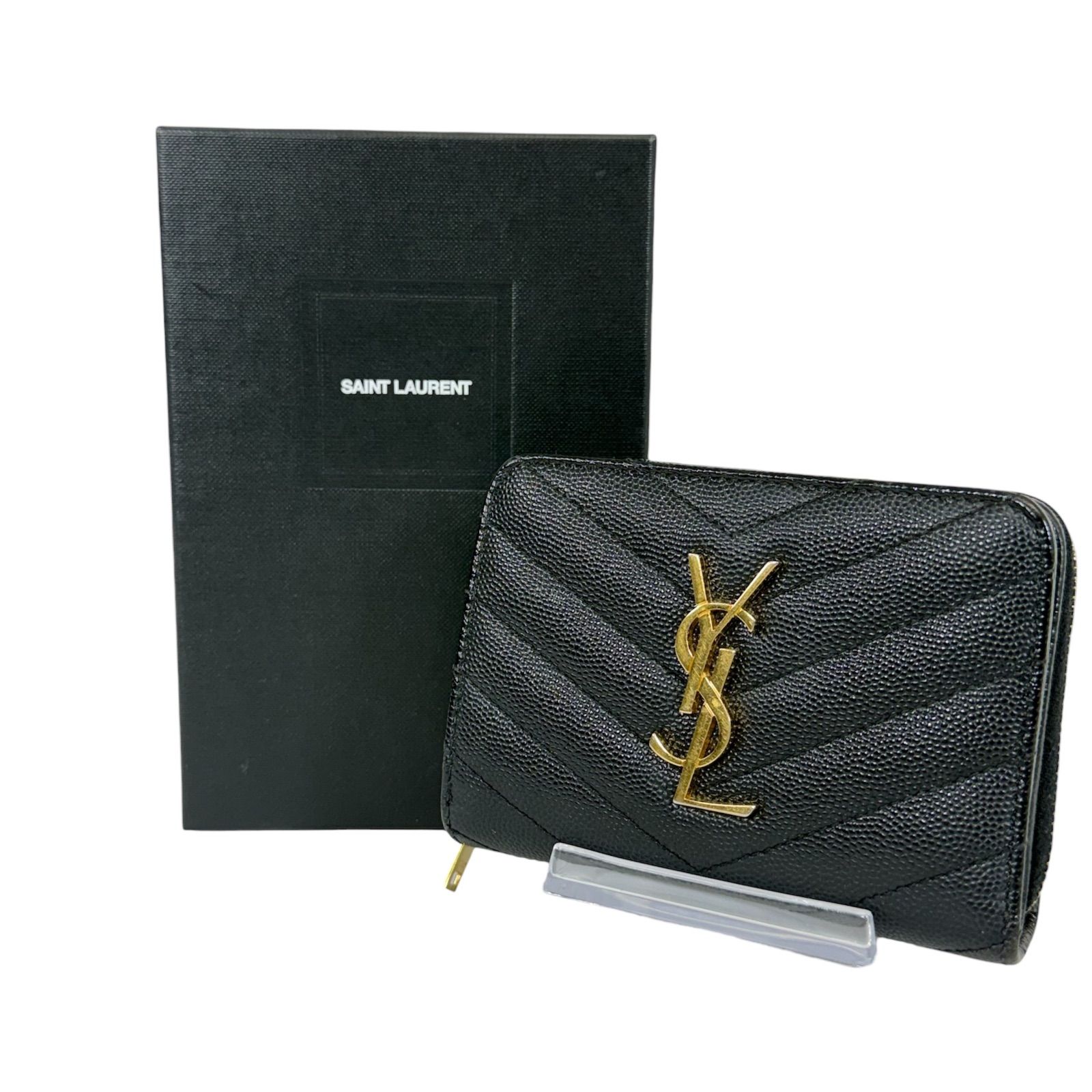 人気・美品】Yves Saint Laurent イヴ サンローラン キャビアスキン