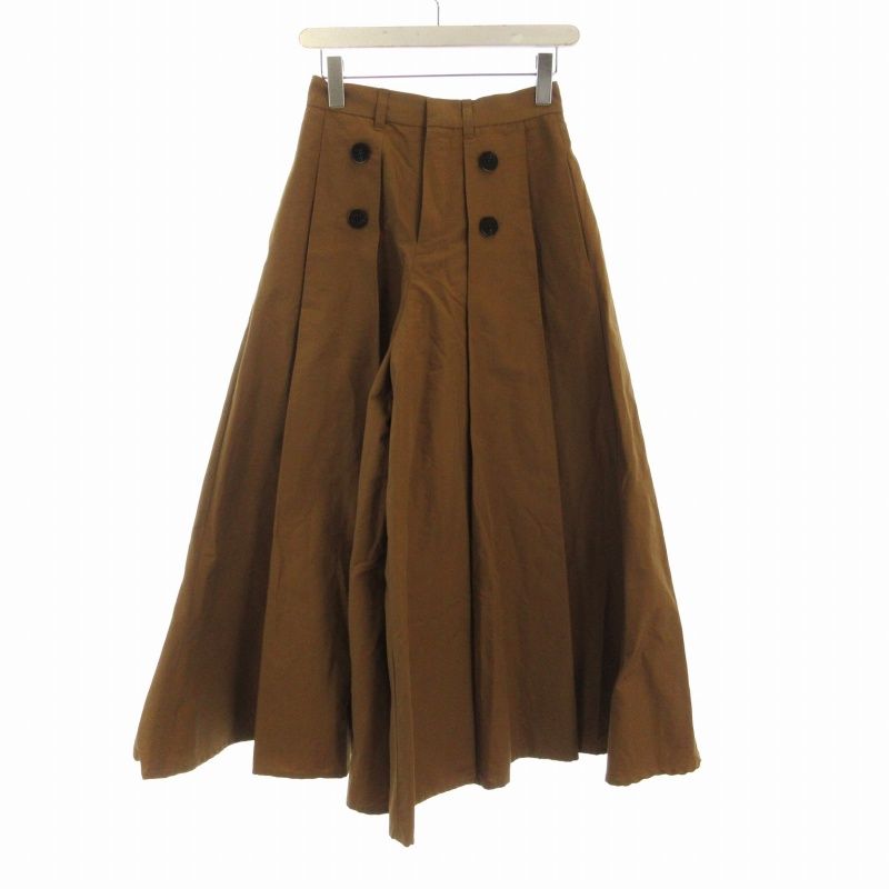 アキラナカ AKIRA NAKA ハカマワイドパンツ スカーチョ タック 1 茶