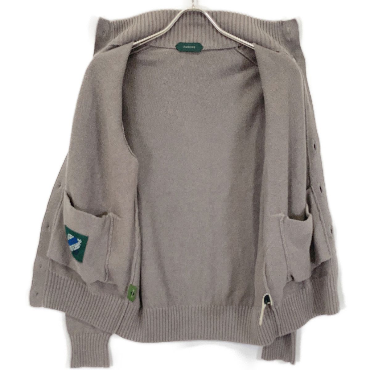 ZANONE ザノーネ ｸﾞﾚｰｼﾞｭ ﾘﾈﾝｺｯﾄﾝ CHIOTO ｽﾀﾝﾄﾞｶﾗｰﾆｯﾄｶｰﾃﾞｨｶﾞﾝ ｼﾞｬｹｯﾄ