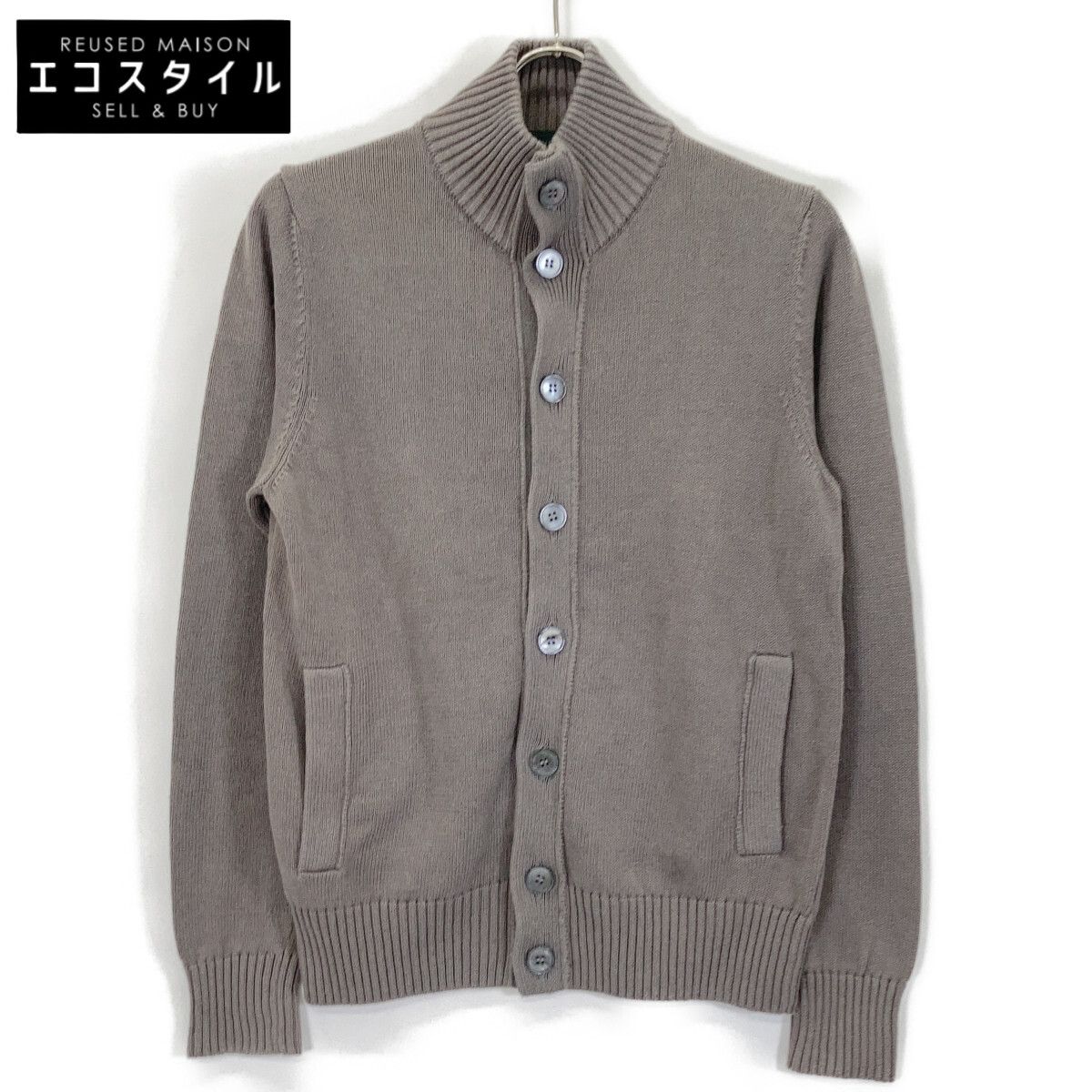 ZANONE CHIOTO スタンドカラー カーディガン グレージュ 46 ZANONE ザノーネ ｸﾞﾚｰｼﾞｭ ﾘﾈﾝｺｯﾄﾝ CHIOTO ｽﾀﾝﾄﾞｶﾗｰﾆｯﾄｶｰﾃﾞｨｶﾞﾝ ｼﾞｬｹｯﾄ