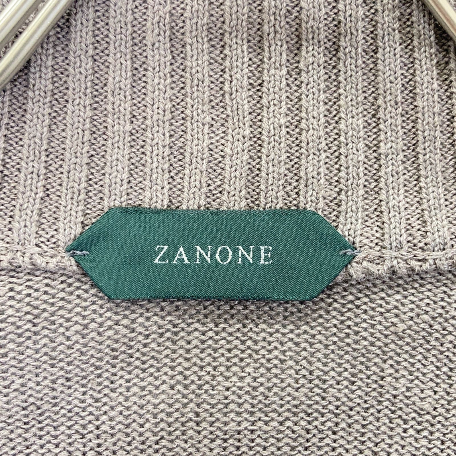 ZANONE ザノーネ ｸﾞﾚｰｼﾞｭ ﾘﾈﾝｺｯﾄﾝ CHIOTO ｽﾀﾝﾄﾞｶﾗｰﾆｯﾄｶｰﾃﾞｨｶﾞﾝ ｼﾞｬｹｯﾄ