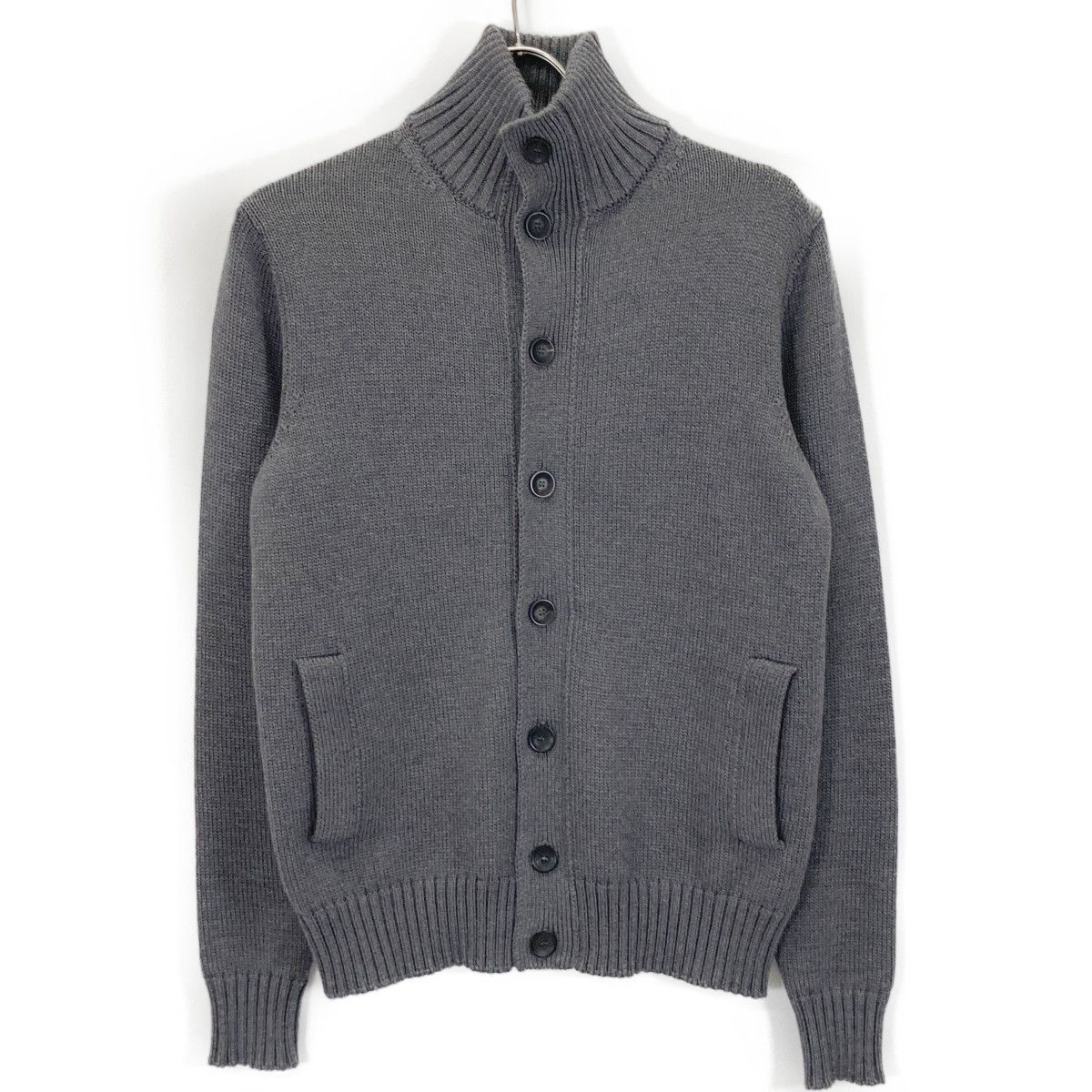 ZANONE ザノーネ ｸﾞﾚｰ ｳｰﾙ100 CHIOTO ｽﾀﾝﾄﾞｶﾗｰﾆｯﾄｶｰﾃﾞｨｶﾞﾝ ｼﾞｬｹｯﾄ 46