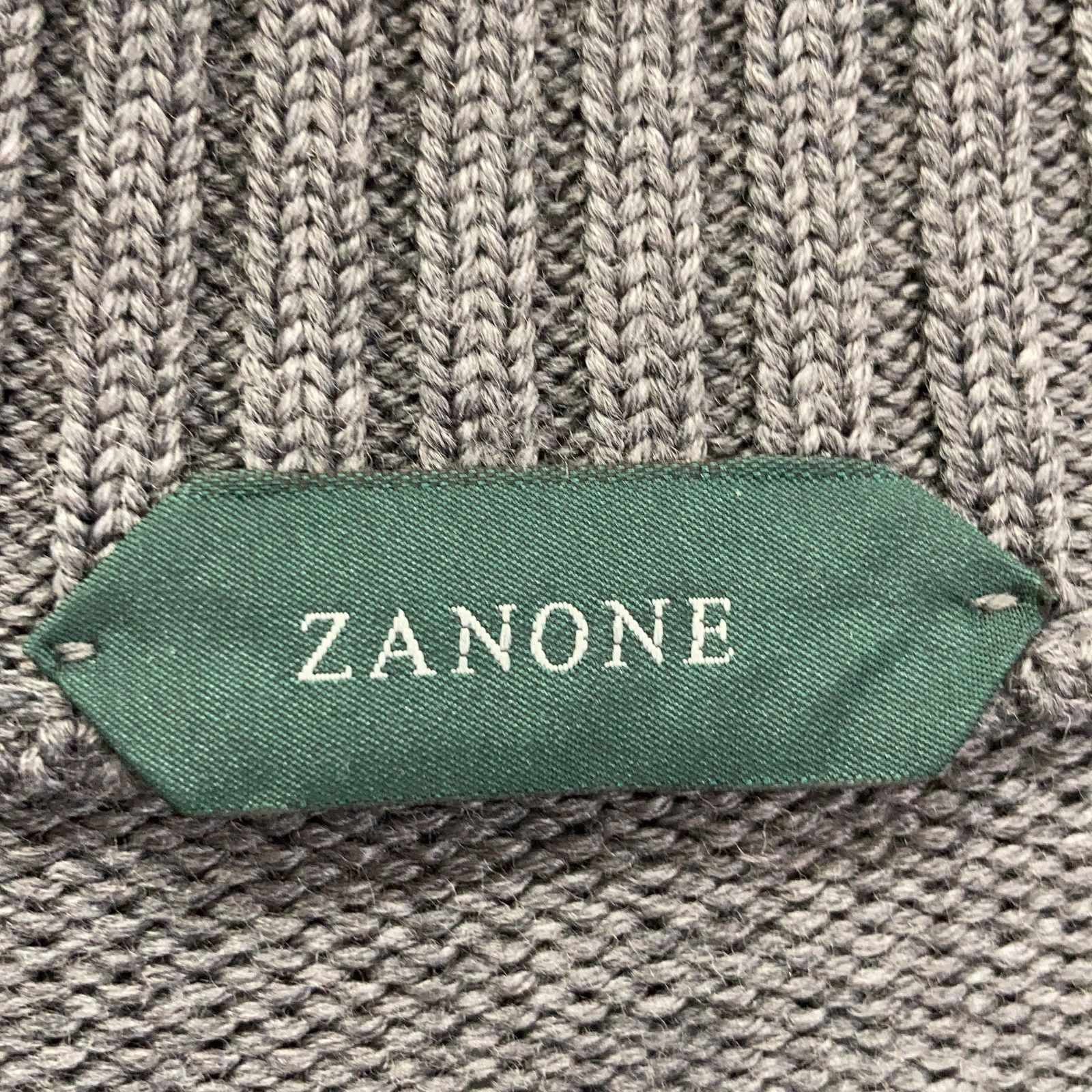 ZANONE ザノーネ ｸﾞﾚｰ ｳｰﾙ100 CHIOTO ｽﾀﾝﾄﾞｶﾗｰﾆｯﾄｶｰﾃﾞｨｶﾞﾝ ｼﾞｬｹｯﾄ 46