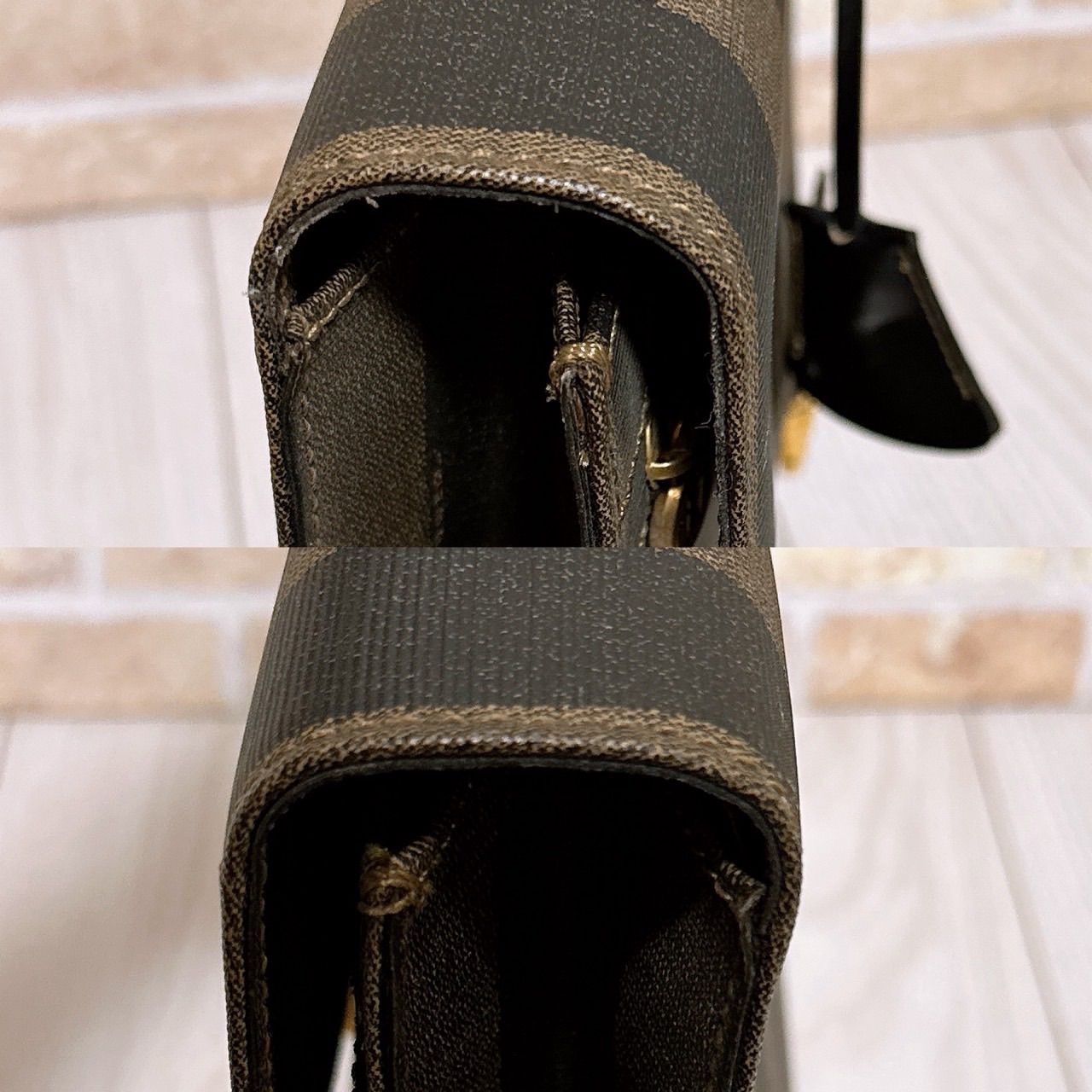 美品) FENDI(フェンディ)ブリーフケース PVC ペカン柄 - メルカリ