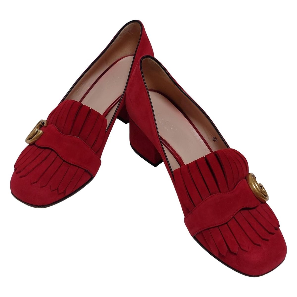 GUCCI(グッチ) パンプス 36 レディース GGマーモント 408208 レッド