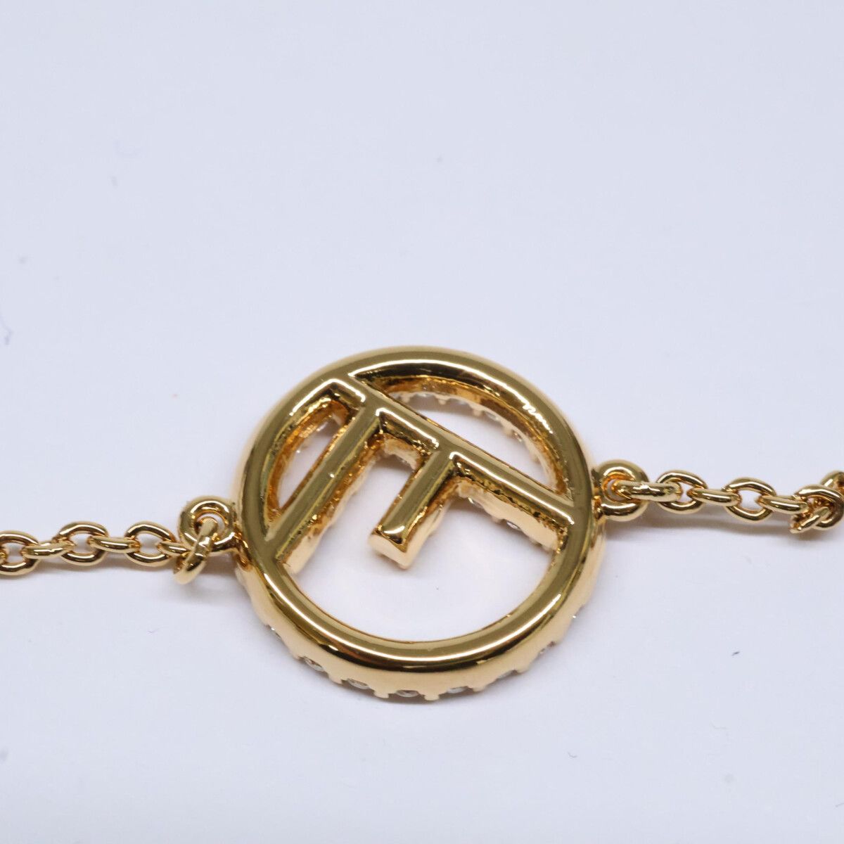 FENDI フェンディ 【美品】1A1522 F IS エフイズ ラインストーン