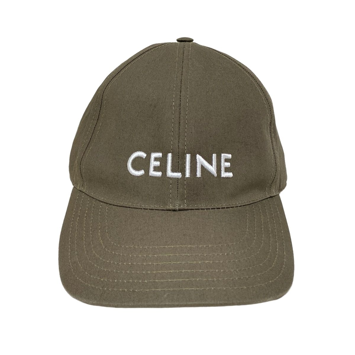 CELINE(セリーヌ) キャップ M美品 - カーキ×白 コットン - メルカリ
