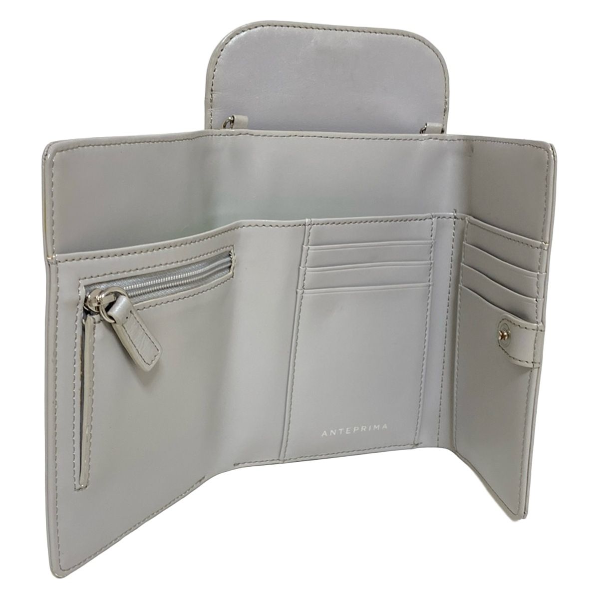 ANTEPRIMA(アンテプリマ) 3つ折り財布 - ライトグレー×シャンパン