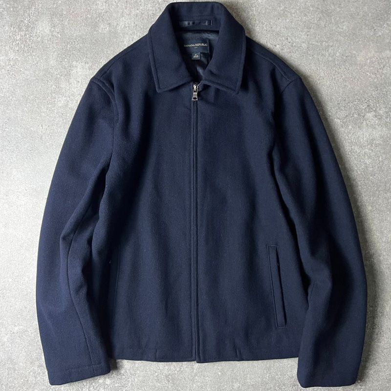 BANANA REPUBLIC サテン ライナー フルジップ ウール ジャケット M 