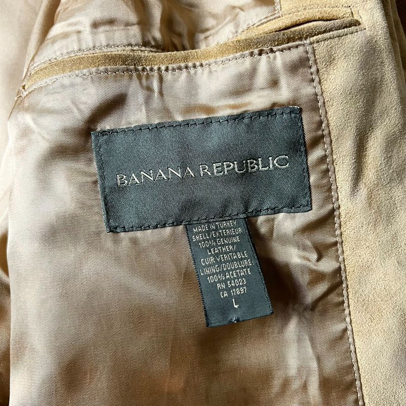 00s BANANA REPUBLIC 本革 スエード テーラード ジャケット L / 00年代