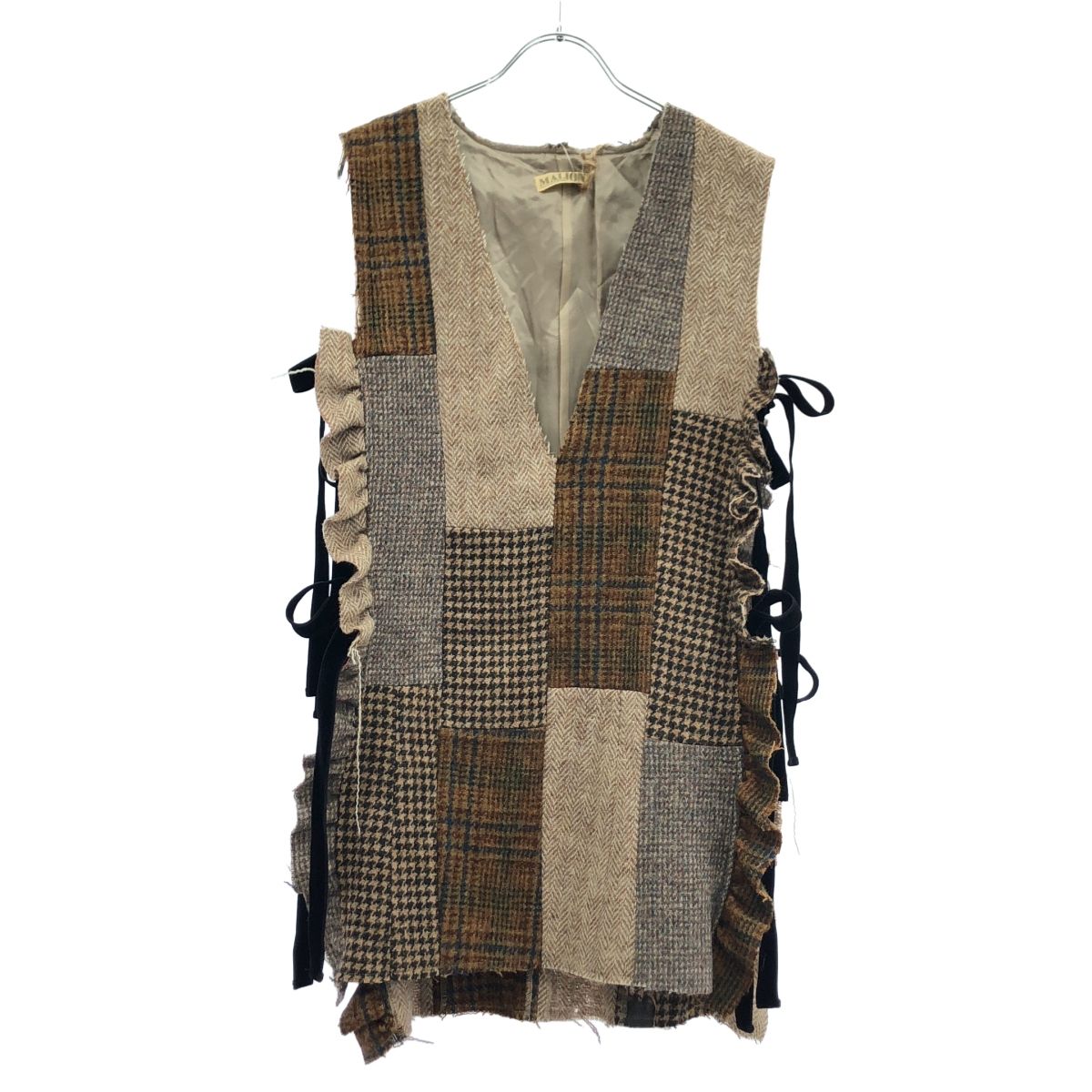 MALION vintage マリオンヴィンテージ tweed frill ribbon vest  