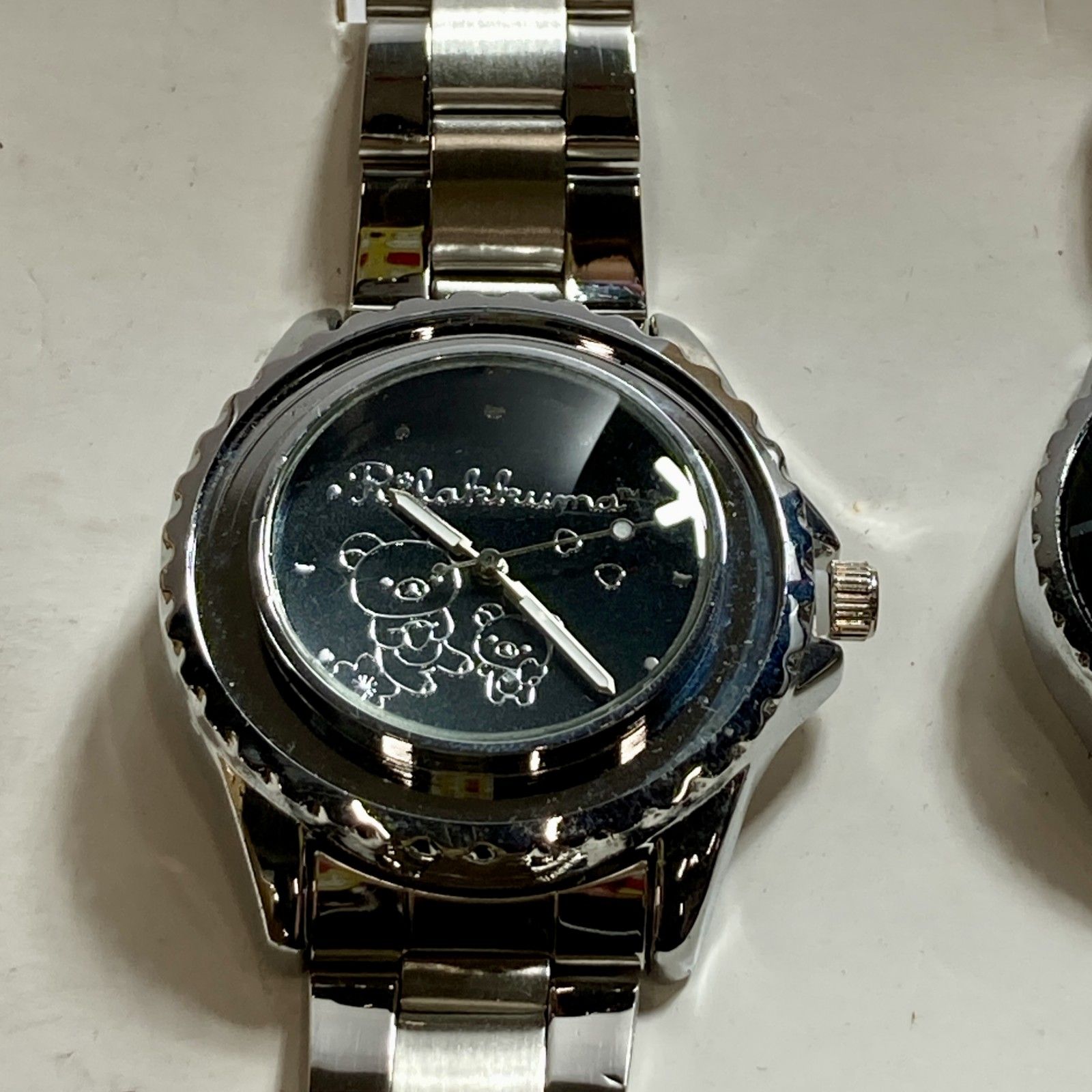 リラックマ 腕時計 2点 まとめ商品 ペアウォッチ ステンレス製 ブラック 2019年 San X 動作未 元箱なし 品