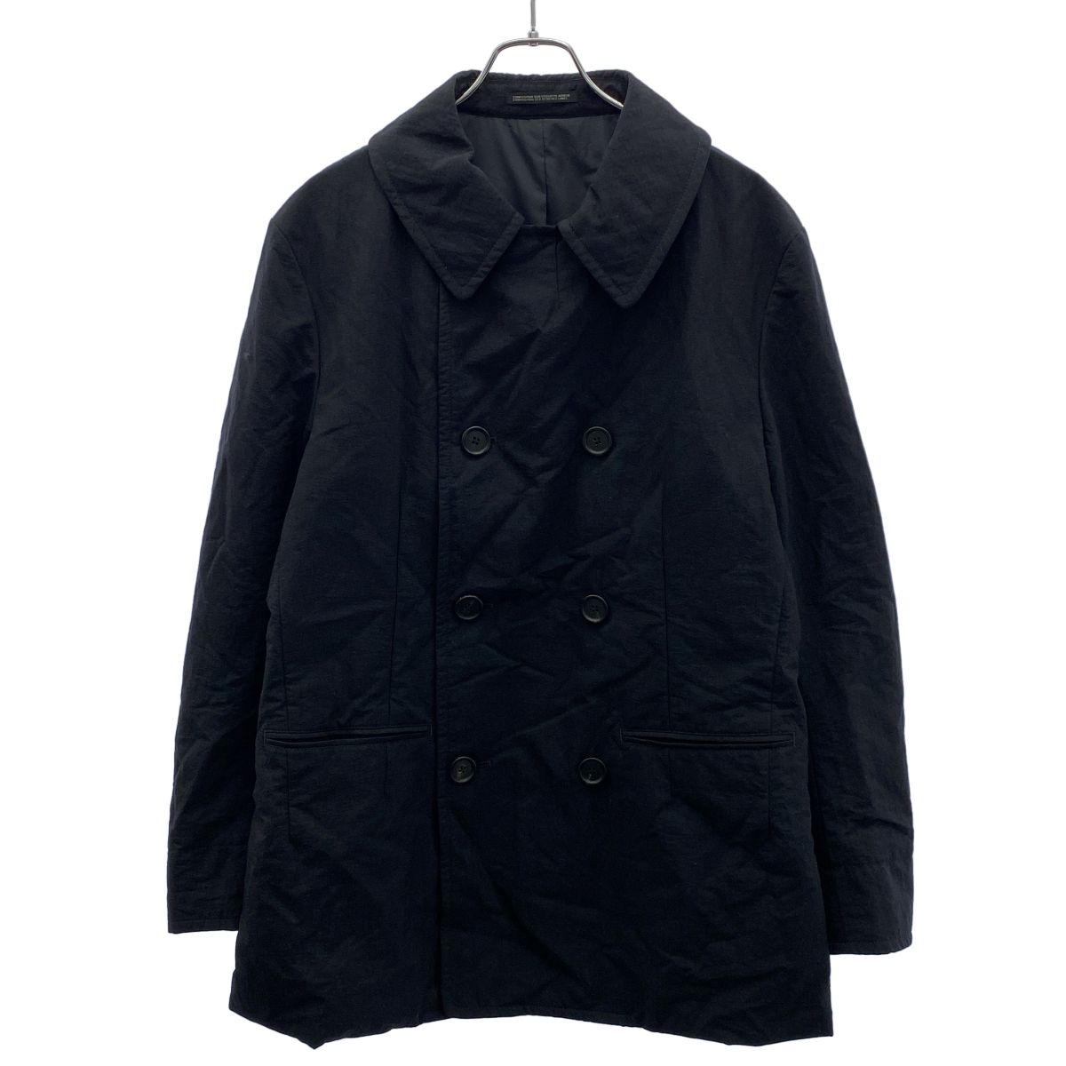 Y's for men ワイズ フォーメン NYLON TASLAN PEACOAT WITH THINSULATE Pコート MA-C01-600 ブラック 3 メンズ Y's for men ワイズ フォーメン NYLON TASLAN PEACOAT WITH