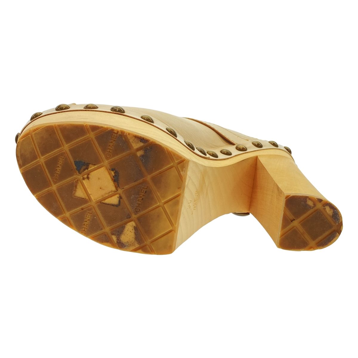 CHANEL シャネル レザーサボミュールサンダル G27163 アイボリー 35