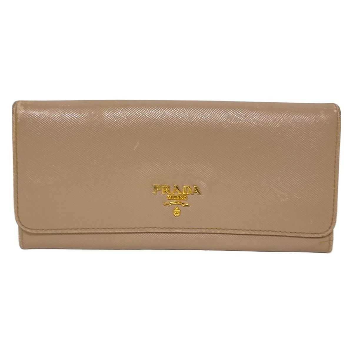 美品　PRADA ベージュ 長財布 PRADA(プラダ) 長財布 - ピンクベージュ レザー - メルカリ