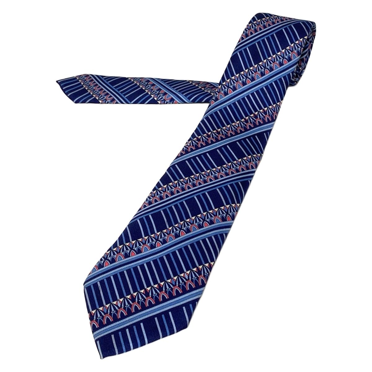 EMILIO PUCCI ネクタイ ネイビー ホワイト ボルドー ロゴ 総柄 EMILIO PUCCI ネクタイ ネイビー ホワイト ボルドー ロゴ 総柄 EMILIO