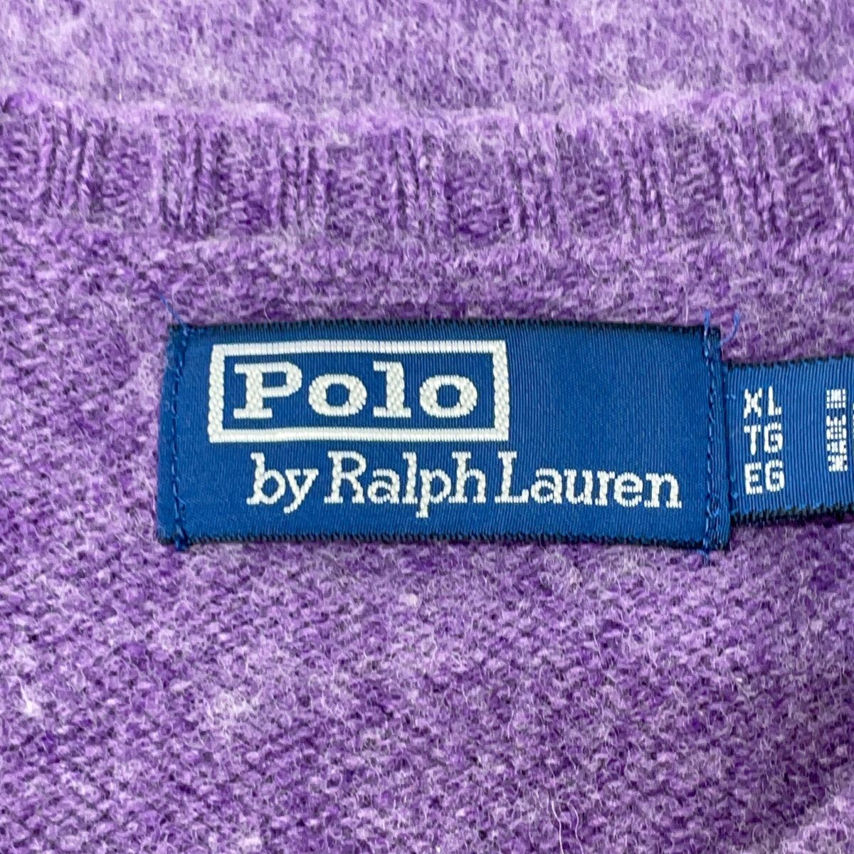 ポロスポーツラルフローレン ﾊﾟｰﾌﾟﾙ ｽｴｰﾄﾞｴﾙﾎﾞﾊﾟｯﾁ ｳｰﾙｶｼﾐﾔ ｾｰﾀｰ XL PoloSportRalphLauren ポロスポーツラルフローレン ﾊﾟｰﾌﾟﾙ ｽｴｰﾄﾞｴﾙﾎﾞ