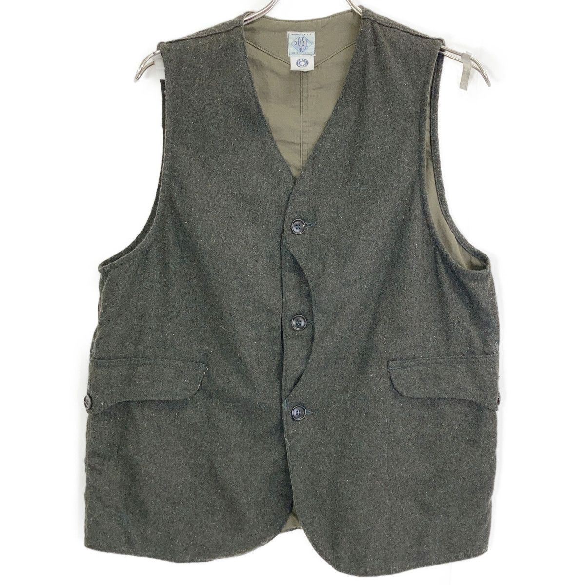 い*ず様 ポストオーバーオールズ ロイヤルトラベラーベスト　ウール100% POST OVERALLS ポストオーバーオールズ ウール×コットン ロイヤル