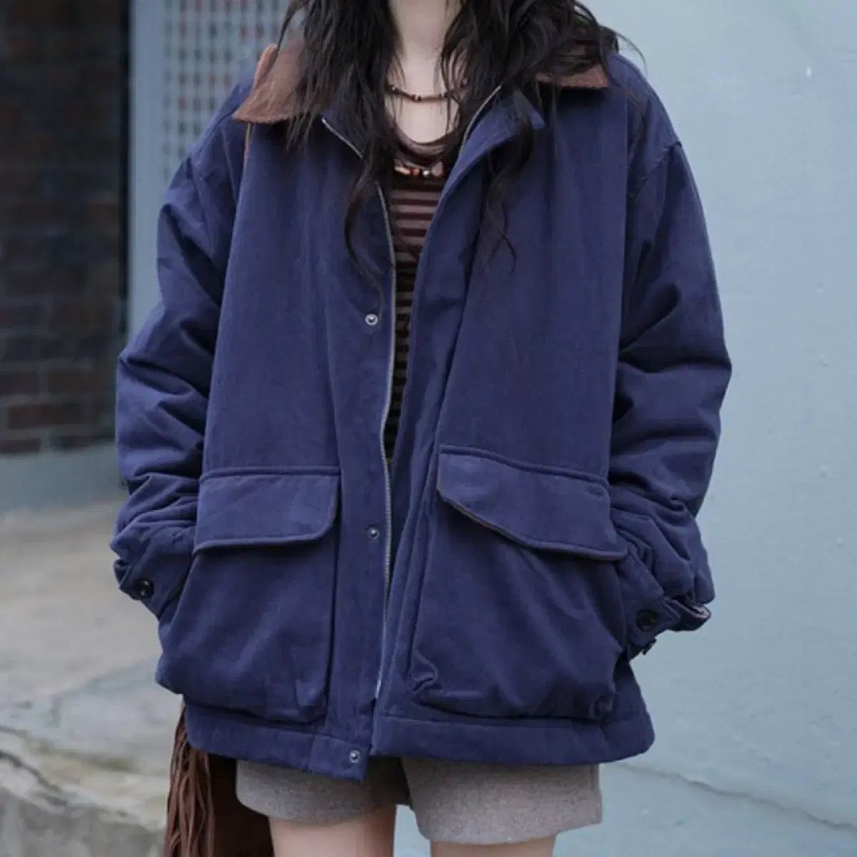 틸데SEOUL ソウル CHECK キルティング ジャケット ネイビー - メルカリ