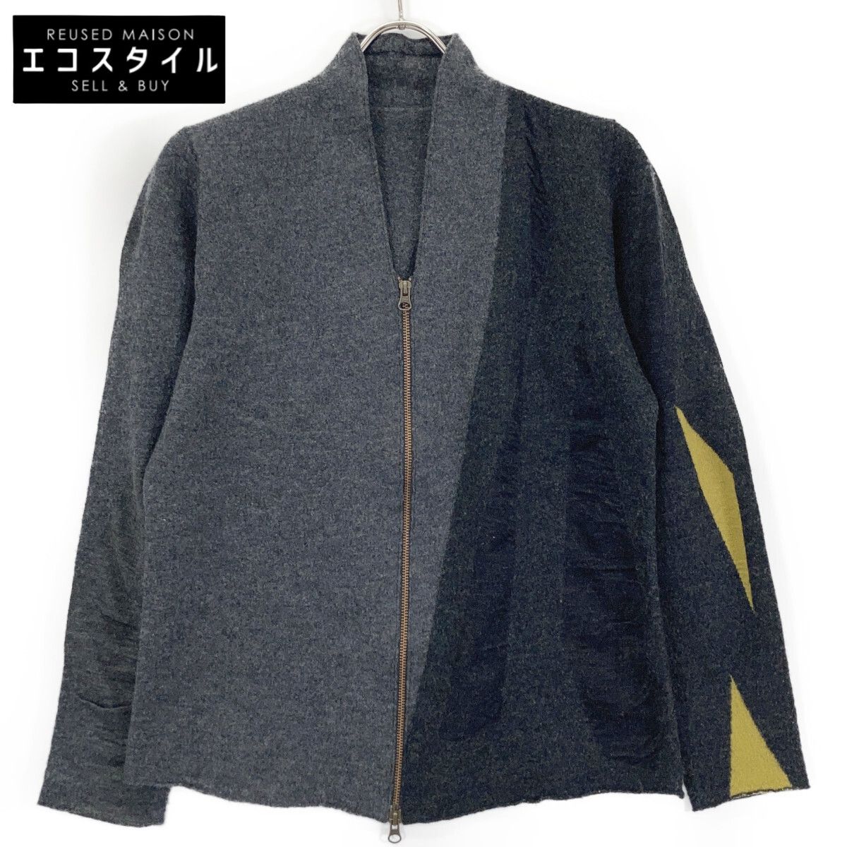 JURGEN LEHL ヨーガンレール ｸﾞﾚｰ×ｲｴﾛｰ ｼﾞｯﾌﾟｱｯﾌﾟ ｼﾞｬｹｯﾄ M - メルカリ