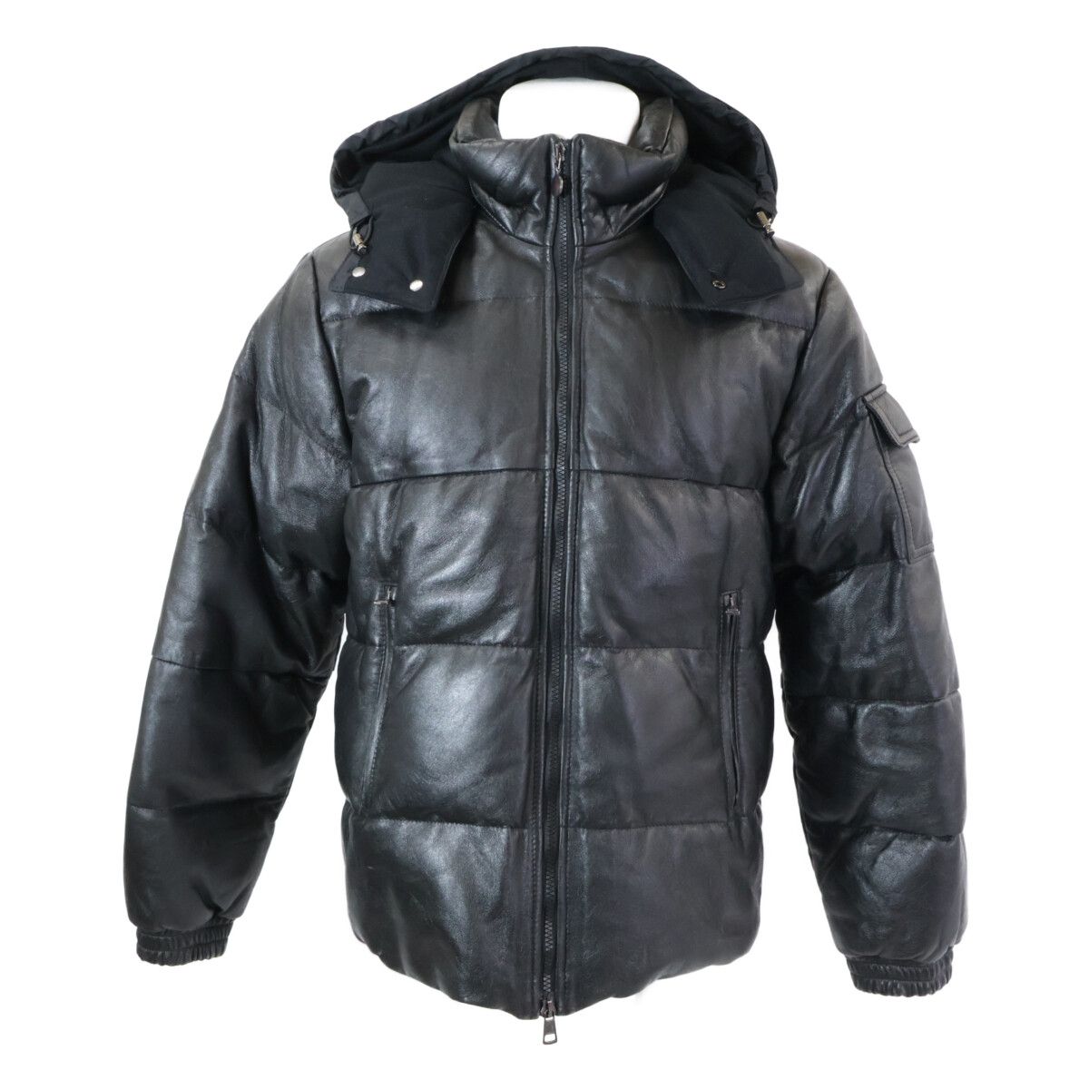 MONCLER モンクレール 茶タグ レザー フーデッド ダウン O - メルカリ