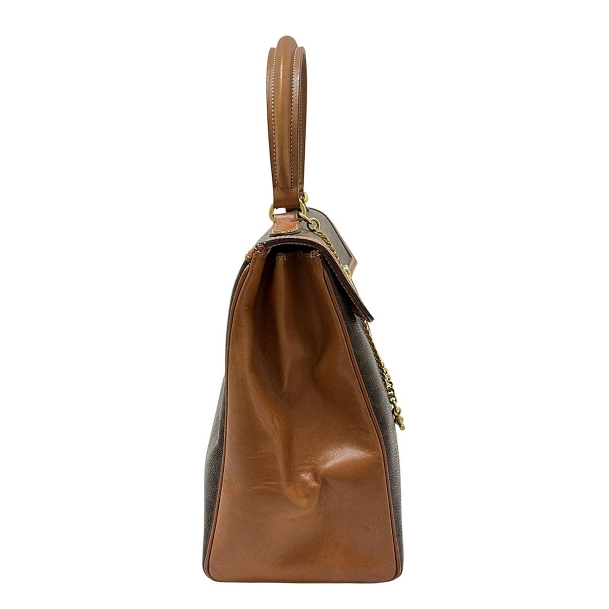 CELINE(セリーヌ) ハンドバッグ マンテル ダークブラウン×ブラウン 