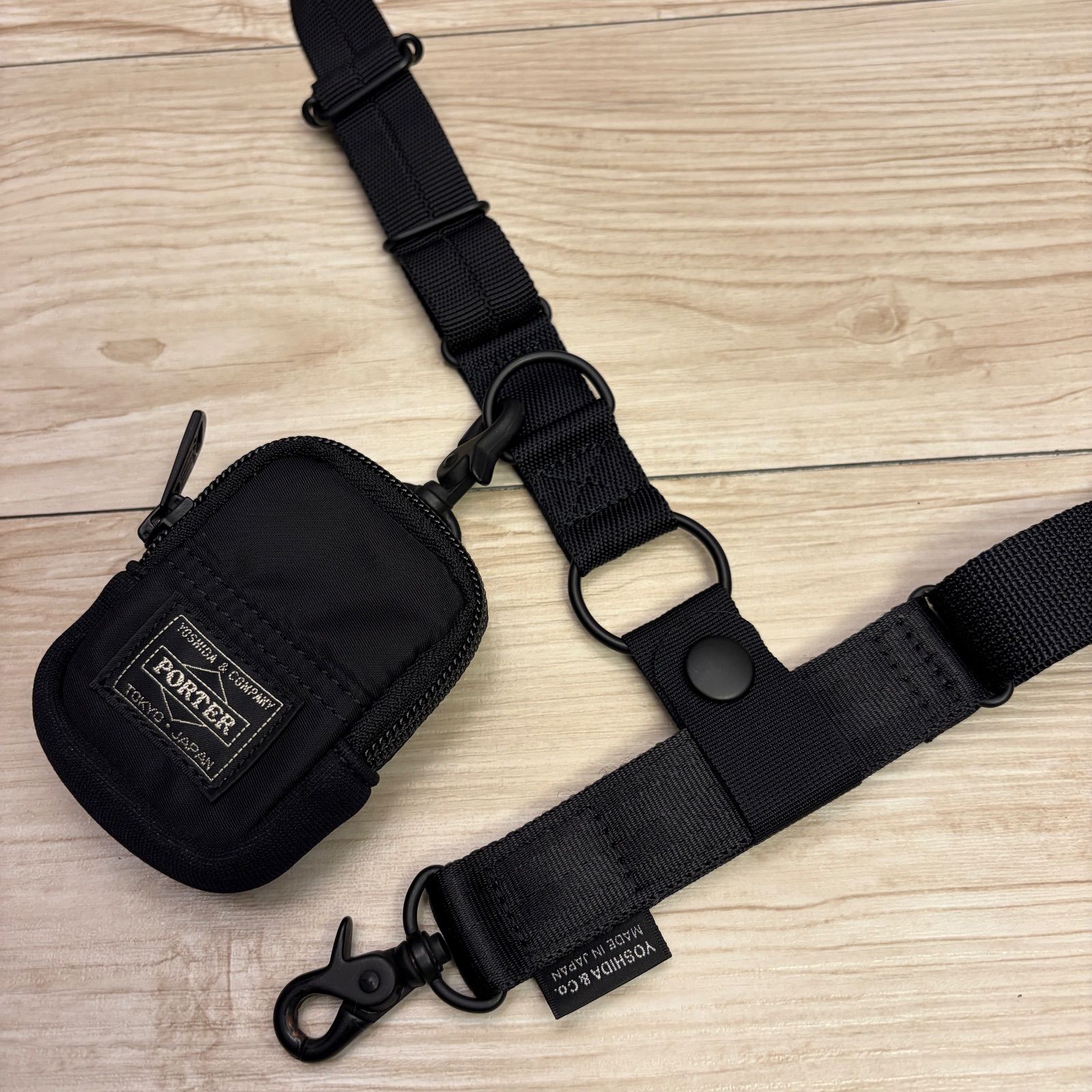 ✨美品 PORTER ポーター ショルダーストラップ ポーチ付き ブラック