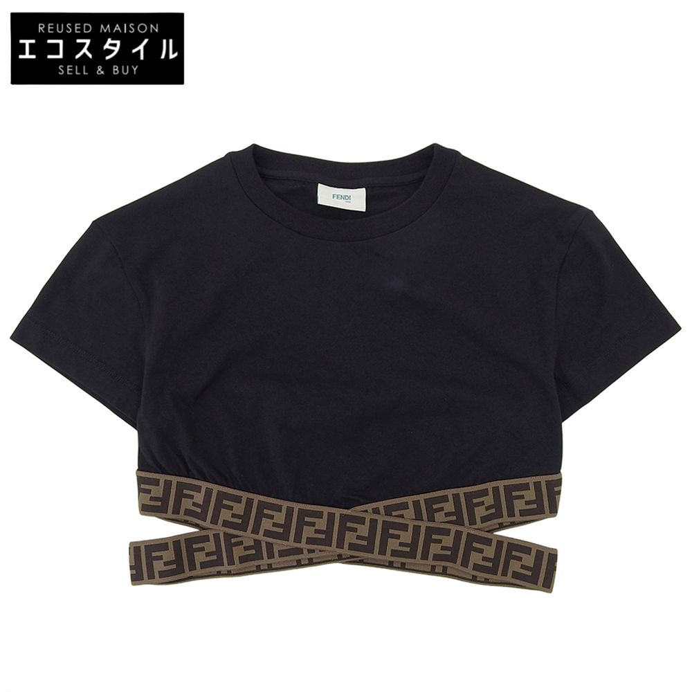 FENDI フェンディ 美品 ズッカ柄 クロップドトップス レディース