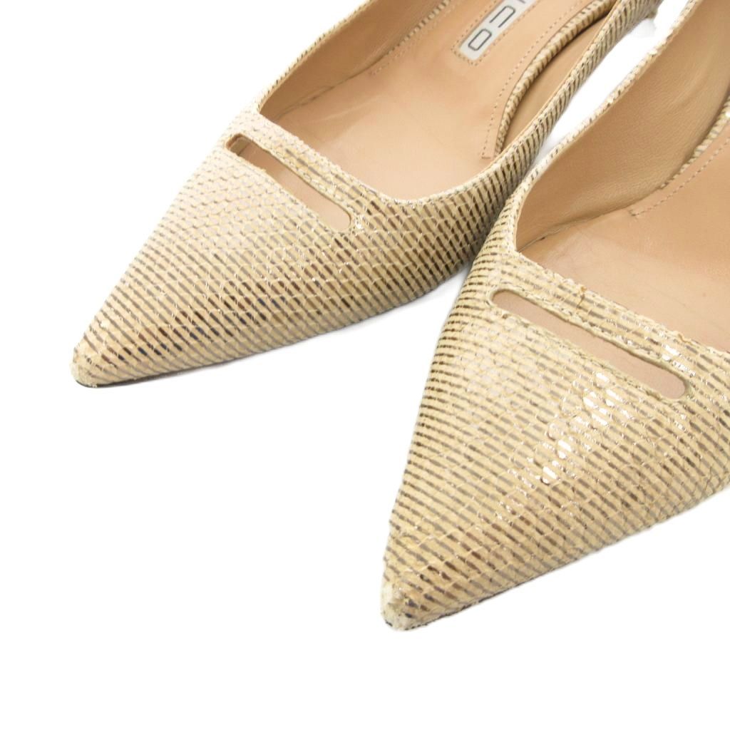 ペリーコ PELLICO ANELLI パンプス 36.5 ベージュ ポインテッドトゥ