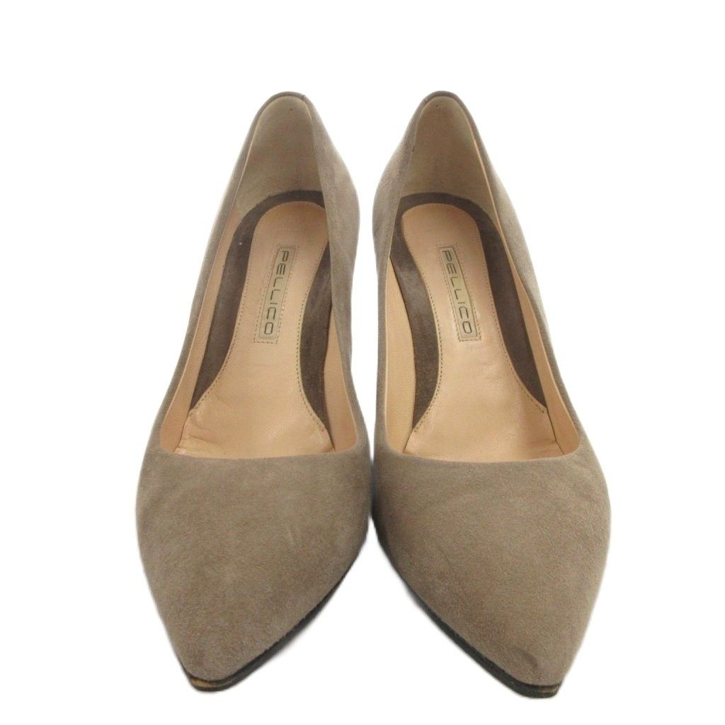 ペリーコ PELLICO パンプス スエードレザー 36.5 茶 ブラウン ポイン