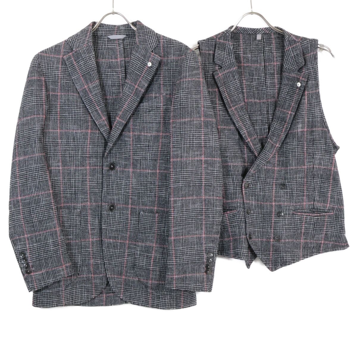 L.B.M.1911 エルビーエム1911 ｸﾞﾚｰ ｸﾞﾚﾝﾁｪｯｸ ｺｯﾄﾝ×ｳｰﾙ×ﾅｲﾛﾝ 2B ﾃｰﾗｰﾄﾞ