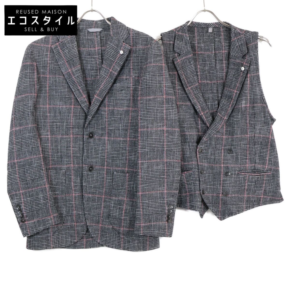 L.B.M.1911 エルビーエム1911 ｸﾞﾚｰ ｸﾞﾚﾝﾁｪｯｸ ｺｯﾄﾝ×ｳｰﾙ×ﾅｲﾛﾝ 2B ﾃｰﾗｰﾄﾞ