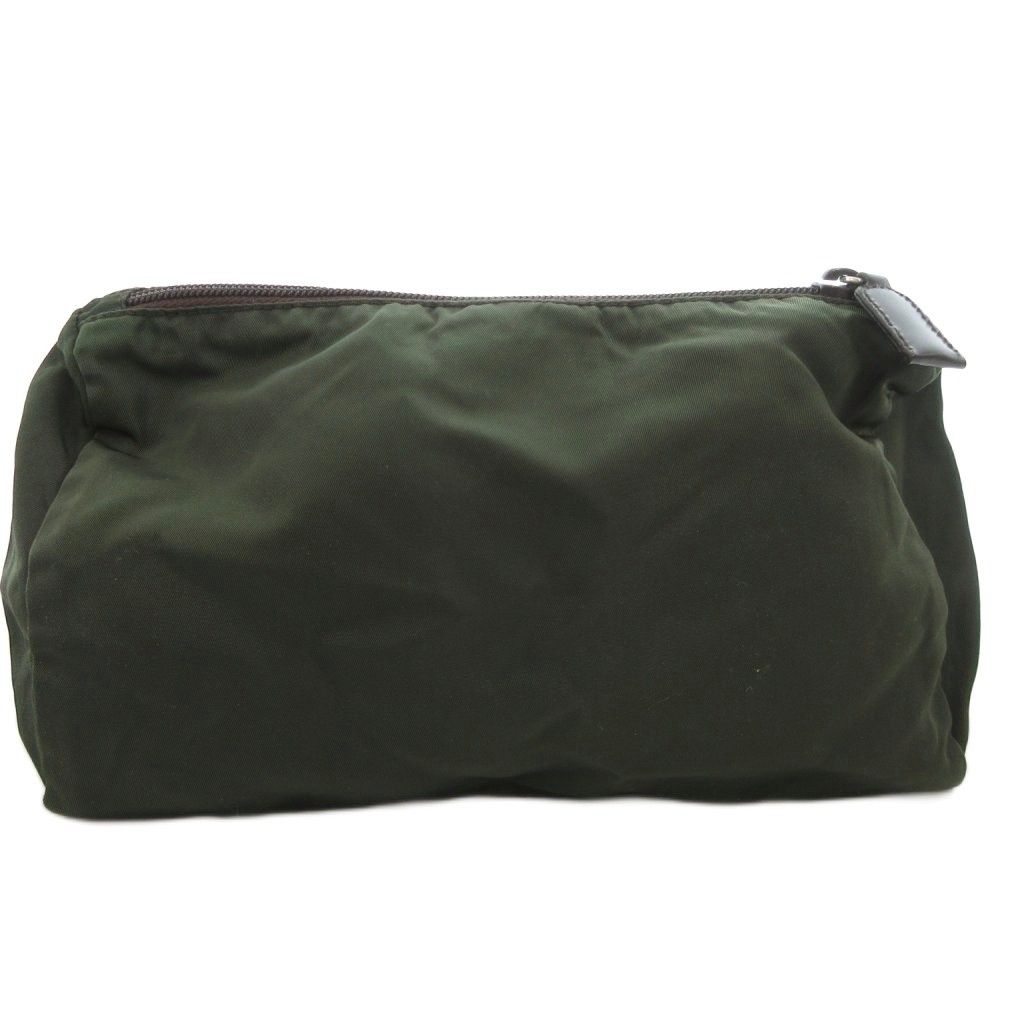 プラダ PRADA ポーチ インバッグ 三角プレート 緑 グリーン ジッパー