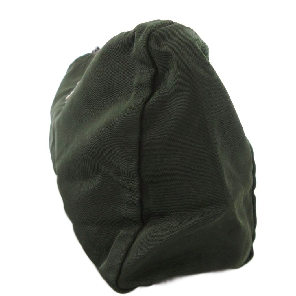 プラダ PRADA ポーチ インバッグ 三角プレート 緑 グリーン ジッパー