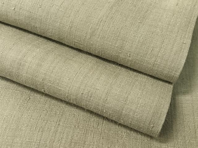 平和屋着物○本場結城紬 重要無形文化財 色無地 利休鼠色 三越扱い
