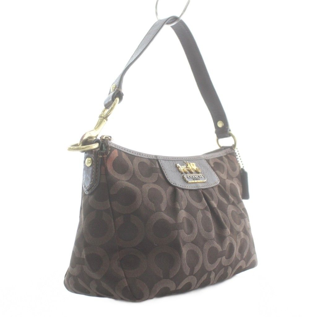 コーチ COACH マディソン オプアート ハンドバッグ ポーチ キャンバス