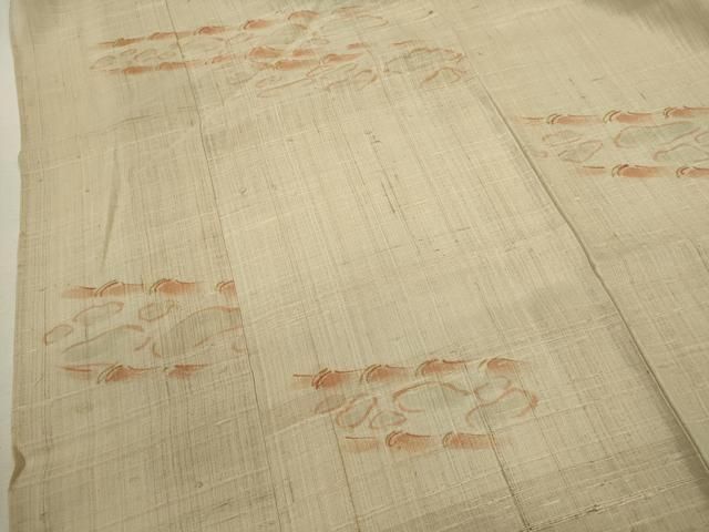 平和屋着物＊夏物　竹絲布紬　作家物　竹　証紙付き　正絹　逸品　CABB9813ze 平和屋着物＊夏物 竹絲布紬 作家物 竹 証紙付き 正絹 逸品 CABB9813ze