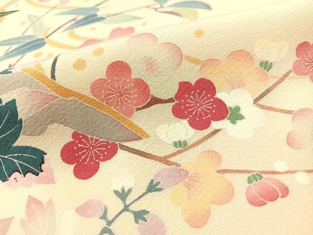 平和屋着物○本加賀友禅作家 岡本幸治 訪問着 枝花文 証紙付き 正絹