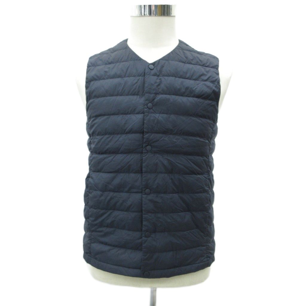 ユニクロ UNIQLO ウルトラライトダウン ダウンベスト M 紺 ネイビー V